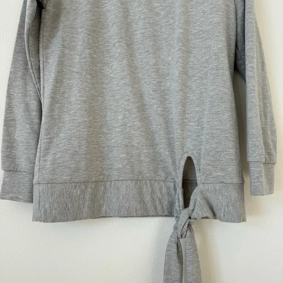 Caslon Heather Gray Crew Neck Sweater with Side Tie XS - Picture 5 of 11